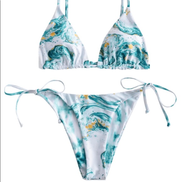 White ocean swirl bikini - Picture 7 of 8